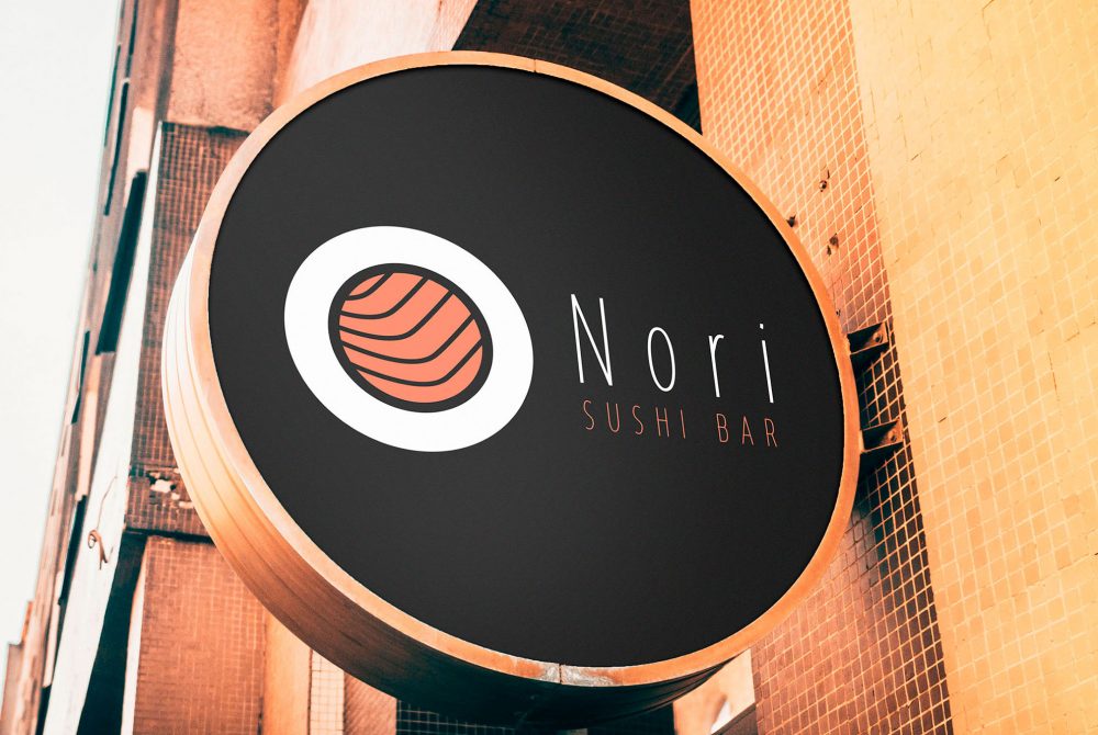 Cartel Logo Nori Sushi Bar diseño de marca por Lienzo Digital