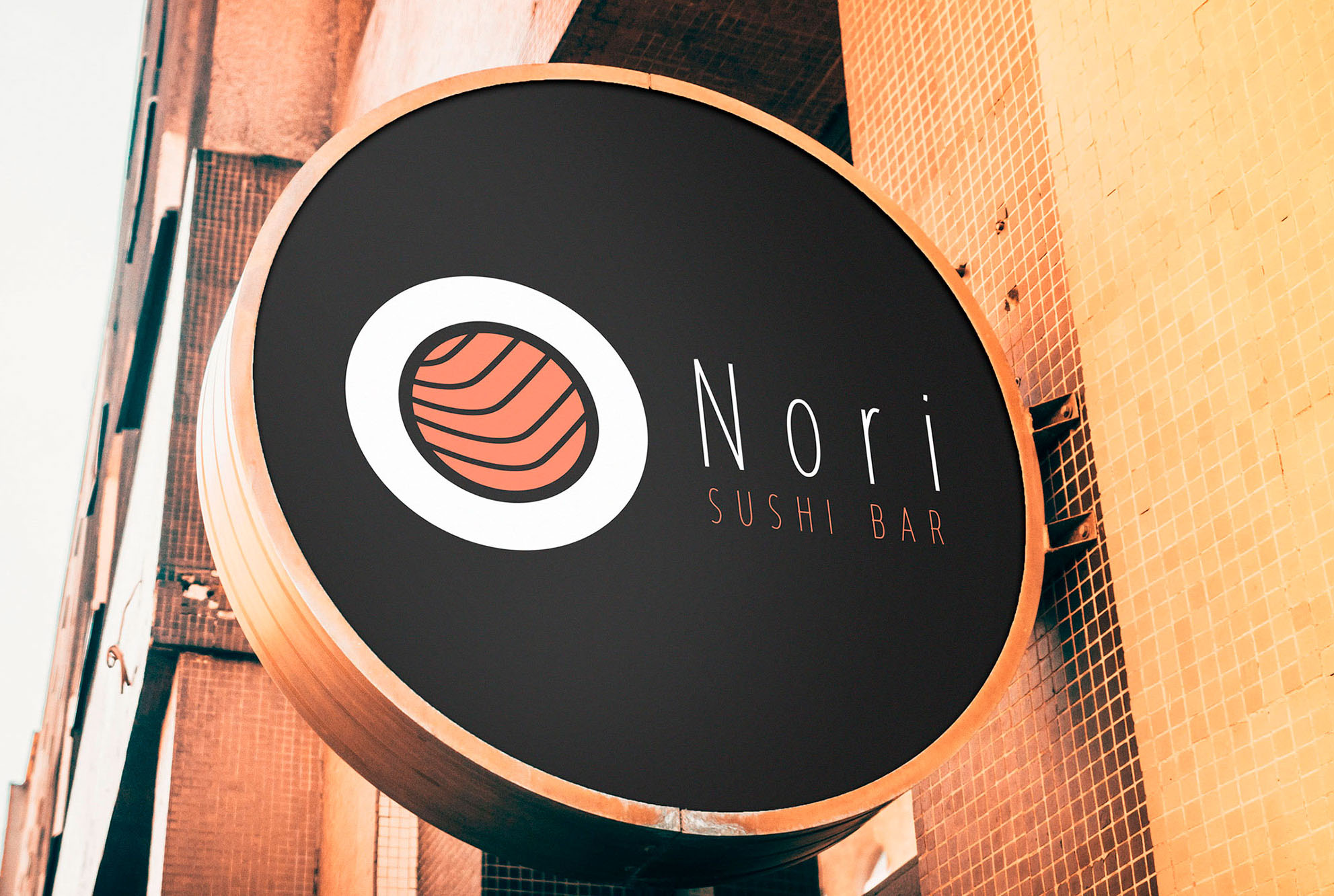 Cartel Logo Nori Sushi Bar diseño de marca por Lienzo Digital